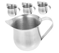 ROMISBABA 4 pièces Pichet Lait Inox Acier Inoxydable pour Crème et Café Pichet Mesureur avec Bec Verseur Design Élégant pour Bar à Café et Latte Art