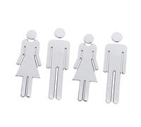 ROMISBABA 4 pièces Plaques de Signalisation Autocollantes pour Toilettes de Panneau Identification Homme et Femme pour Salle de Bain Lavabo Restaurant Surface