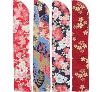 ROMISBABA 4 pièces Pochette pour Éventail Portable de Soie Étui Élégant pour Éventails Pliants Japonais Protection Légère et Pratique pour Voyage et Usage Quotidien