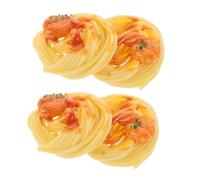 ROMISBABA 4 Pièces Simulation Spaghetti Model Lifelike Artificial Food Props Plastic Pasta Display for Western Dining Kitchen Exhibits and Advertising