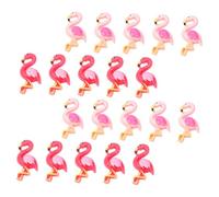 ROMISBABA 40 Pièces Décorations Flamant Rose Résine pour DIY Accessoires Artisanaux Ornements Mobiles et Compacts pour Personnaliser de Téléphone et Accessoires Cheveux