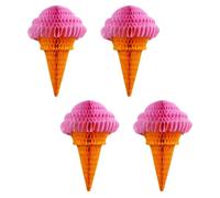 ROMISBABA 4pcs Boules de Glace Suspendues en Papier Alvéolé, Décoration Anniversaire Facile à Poser, pour Fêtes et Rassemblements à Domicile