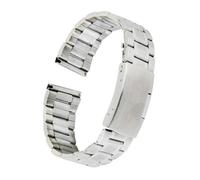 ROMISBABA 4pièces Bracelet de Montre Acier Inoxydable Solide avec Extrémité Droite et Barres à Ressort Bracelet Homme Argenté avec Fermoir à Rabat Poussoir Confortable