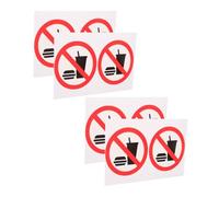 ROMISBABA 4pièces Panneaux Avertissement Interdiction De Manger Ou Boire Autocollants Pour Porte Et Fenêtre Lot De Stickers Information