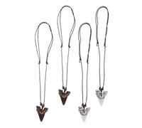 ROMISBABA 4pièces Pendentif Dent De Requin Bijoux Cool Pour Hommes Et Femmes Collier Pour Surfer Et Amoureux Plage Blancs