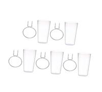 ROMISBABA 5 ensembles Transparent Pegboard Cups With Hooks And Rings Wall Mounted Round Organizer Bins For Small Tools And Accessories Space Saving Storage For Garage Kitchen Office