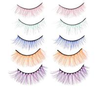 ROMISBABA 5 Paires de Faux Cils Naturels Magnétiques en Simulation, Extension de Cils Réalistes et Élégants pour Cosplay et Soirée, Effet Naturel et Volume Sublimé