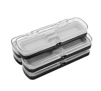 ROMISBABA 5 Pièces Boîte à Stylos Transparente Étui Rectangulaire Plastique et Robuste Organiseur Double Compartiment pour Stylos Plume et Accessoires Écriture Identification Rapide pour