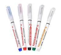 ROMISBABA 5 Pièces Marqueur Permanent Multi Usage pour Menuiserie et Construction Stylo Indélébile Imperméable à Séchage Rapide Lot de Couleurs Noir Rouge Bleu Vert Blanc pour Marquage