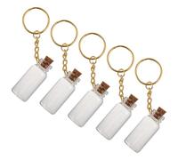 ROMISBABA 5 Pièces Petite Bouteille Pots d'assaisonnement en Verre Bouteille décorative flacons Souhaignant Pots en Verre hermétiques Ampoule Golden