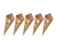 ROMISBABA 50 Cônes en Papier Kraft Blanc pour Bouquets de Fleurs Séchées, DIY pour Tenir des Confettis, pour Mariages et Événements Spéciaux, Lot de 50 Pièces