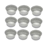 ROMISBABA 50 pièces Bols Jetables Aluminium Moules Ronds Aluminium pour Cuisson et Barbecue Résistants Haute Température sans Couvercle pour Gâteaux Faits Maison et