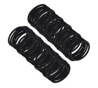 ROMISBABA 50 Pièces Élastiques Cheveux Nylon Sans Métal Élastiques Solides pour Queue de Cheval Adultes Garçon Fille Noir