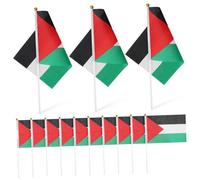 ROMISBABA 50 Pièces Lot de Petits Drapeaux Palestiniens à Main avec pour Événements Sportifs Écoles et Drapeaux Nationaux de Soutien Portables