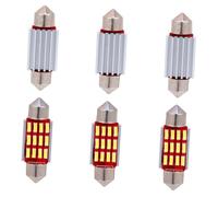 ROMISBABA 6 pièces Ampoules LED Festoon Aluminium pour Éclairage Intérieur Voiture Lumière de Coffre et Porte Latérale Installation Plug And Play Haute Dissipation Thermique Compatible