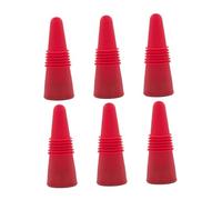 ROMISBABA 6 Pièces Bouchons de Bouteilles de Vin Réutilisables Silicone Alimentaire avec Fond Acier Inoxydable Lot de Scellant Hermétique pour Bouteilles Standard de Vin Rouge et Blanc