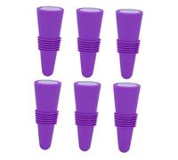 ROMISBABA 6 Pièces Bouchons de vin bouteille de vin réutilisable Scellage bouche épargnant liège en silicone à l'épreuve des fuites Violet