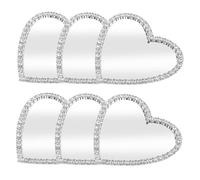 ROMISBABA 6 Pièces Coque de Téléphone avec Miroir Forme de Cœur et Strass Décoration DIY pour Portable Accessoires Beauté et Voyage pour Femmes