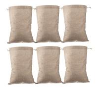 ROMISBABA 6 pièces Sacs Lin Réutilisables avec Cordon de Serrage Sacs Respirants pour Légumes Pommes de Terre et Stockage Polyvalent pour Rangement et Course Plein Air