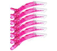 ROMISBABA 6 Pinces Crocodiles pour Cheveux en Plastique Bleu, Clips Solides Qui Ne Blessent Pas, pour Coiffure DIY et Professionnels du Maquillage Couleur Aléatoire