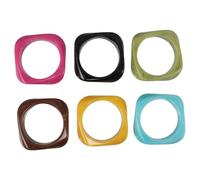 ROMISBABA 6pièces Bracelet Jonc Carré Acrylique Pour Femme Bracelet Manchette Rétro Unisexe Accessoire De Mode Élégant Pour Festivals Vie Quotidienne