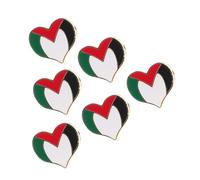 ROMISBABA 6Pièces Broche Drapeau Palestine Lot de Pins de Cœur Accessoires Patriotiques pour Vêtements et Sacs