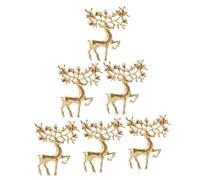ROMISBABA 6pièces Lot de Broches Cerf Forme Noël Épingles Poitrine Rétro Corsages Dorés
