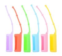 ROMISBABA 6pièces Set Silicone Roller Bottle Covers Protective Sleeve for Essential Oil Travel Carry Case Anti-Slip Holder