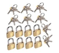 ROMISBABA 8 pièces Lot de Cadenas Laiton Mini Cadenas de Sécurité pour Bagages Valises et Coffres Serrure Vintage Petite avec Clés pour Voyage et Sac à Dos