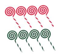 ROMISBABA 8 Pièces Ornements Canne à Sucre Incassables Décorations Suspendues Rouges et Vertes pour Sapin de Noël Pendentifs Bonbon Lollipop pour DIY et