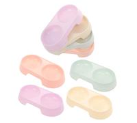 ROMISBABA 8 Pièces Set de Gamelles pour Chat Surélevées Antidérapantes Plastique Bol Double Incliné pour Alimentation et Eau Design Macaron Pratique pour Animaux