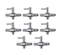 ROMISBABA 8 Régulateurs de Débit d'air Unidirectionnels en Acier Inoxydable pour Aquarium Levier de Commande, Répartiteur de Pression d'air Réglable, Accessoires Pompes Air Poissons, Usage