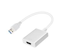 ROMISBABA Adaptateur USB 30 vers Interface vidéo Argenté Câble Convertisseur Vidéo pour PC Ordinateur Portable et Projecteur Compatible Multi-écrans Résolution Jusqu'à 1080P sans Pilote