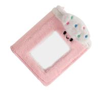 ROMISBABA Album Photo en Peluche 3 Pouces Mini Album Photo Mignon Pochette Transparente Créatif pour Collection de Famille Rose Présent pour Anniversaire ou Noël