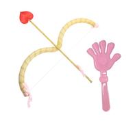 ROMISBABA Arc et Flèches de Cupidon pour Cosplay Saint-Valentin Accessoires Costume Doré et Rose en Plastique Décoration Fête Masquée et Séance Photo Ensemble D’Armes Légères pour