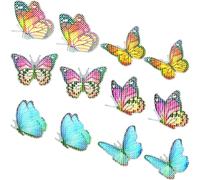 ROMISBABA Autocollants Anti-collision pour Vitres 3d Décoratifs Diy, Film Adhésif pour Fenêtre Moustiquaire, 6 Paires Colorées, Réutilisables et Repositionnables pour Maison et Bureau