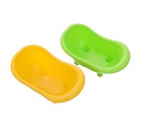 ROMISBABA Bac à Oiseaux en Plastique Jaune Léger et Résistant, Bassin pour Perroquets et Petits Oiseaux, Accessoire pour Bain D'oiseau, Lot de 2 Pièces Pratique