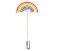 ROMISBABA Badge Arc Ciel Lgbt Coloré Broche Rainbow Strip Brooch Épingle Longue Aiguille pour Vêtements Accessoire Fierté Gay et Lesbian