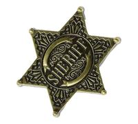 ROMISBABA Badge En Alliage Hexagonal Rétro, Insigne De Police Vintage, Épingle Métal Mode, Accessoire Cosplay Homme, Décoration Vêtements Et Chapeaux, Broche Commémorative Étoile Shérif