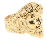 ROMISBABA Bague Visage Du Christ Homme En Acier Inoxydable Doré Gravée D'art Style Religieux Amulette Chrétienne Taille 12 Pour Usage Quotidien Et Occasions Spéciales