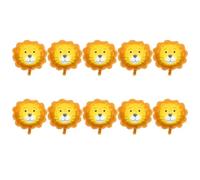 ROMISBABA Ballons Décoratifs en Aluminium Tête de Lionceau Cartoon Lot de 10 Pièces Grosse Taille Couleurs Réalistes Ballon Gonflable Lionceau pour Décoration Fête D’Anniversaire Jungle