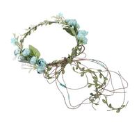 ROMISBABA Bandeau Ajoutant Charme Naturel en Tissu Bleu Coiffe de Fleurs pour Femme Ultra-léger et Élégant et Style pour Photos Artistiques et Fêtes à Thème