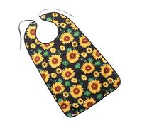 ROMISBABA Bavoir Adulte à Motif Floral Imperméable, Protection Anti-huile, Grand Format, Ajustable, Lavable, pour Seniors, Aide Alimentaire au Quotidien, Protection Vêtements pour Personnes