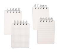 ROMISBABA Blocs-notes à Spirale Quadrillées 10,6 X 7,7 Cm Lot de 4 A7 Fiches Bristol Lignées, Pointillées et Vierges, Papier Solide Fiches de Poche pour Bureau, École et Usage Familial