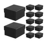 ROMISBABA Boîte à Montres et Bijoux Noire avec Coussin Rembourré, Coffret Présent 12 Pièces pour Homme et Femme, Rangement Compact 9x8x5,5 Cm, Organiseur Portable pour Voyage