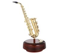 ROMISBABA Boîte à Musique Saxophone Rétro en Plastique Décoration Intérieure Délicate et Créative Taille Compacte pour Salon Chambre ou Balcon Instrument Décoratif Original pour Maison