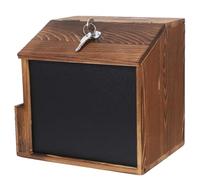 ROMISBABA Boîte à Suggestions et Serrure Sécurisée en Bois avec Tableau Noir Boîte à Dons Murale avec Fente pour Courrier et Accessoires de Fixation Inclus