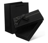 ROMISBABA Boîte Cadeau Noire Rectangulaire avec Nœud Coffret Vide Robuste pour Anniversaire et Occasions Spéciales Facile à Assembler et Capacité