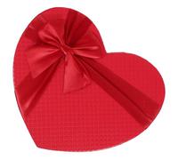 ROMISBABA Boite St Valentin en Papier Rouge de Cœur pour Rangement et Emballage de Présents de Mariage Nœud Décoratif, pour Célébrations et Bonbons