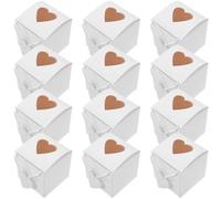 ROMISBABA Boîtes à Bonbons Mariage 50 Pcs en Papier Blanc Pur Coffrets Présents Cœur Fenêtre Petites Boîtes D’Emballage pour Fêtes Dragées Demoiselles D’Honneur et Saint-Valentin